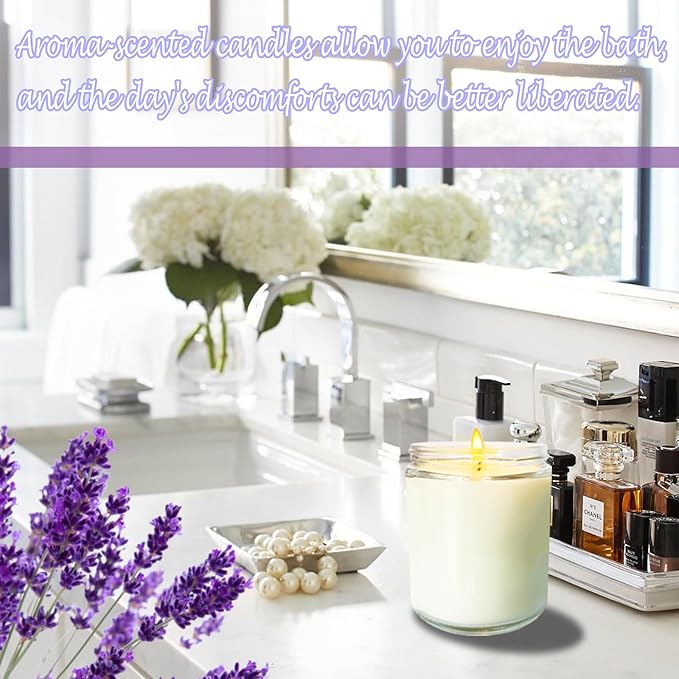 12 Pcs 8 Oz Bulk White Soy Candles, Lavender Scented Candles Set, Bulk - Image 4