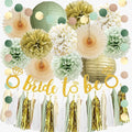 Bridal Shower Decorations Sage Green and Gold Bachelorette Party Decorations by FETETIJD