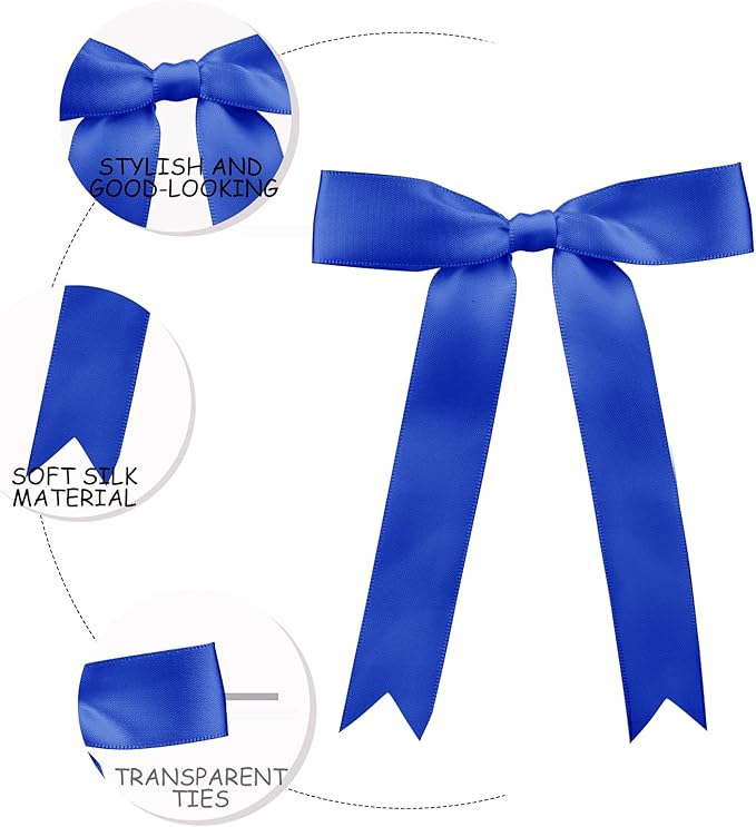 30 Pcs Satin Dark Blue Bows - Image 2