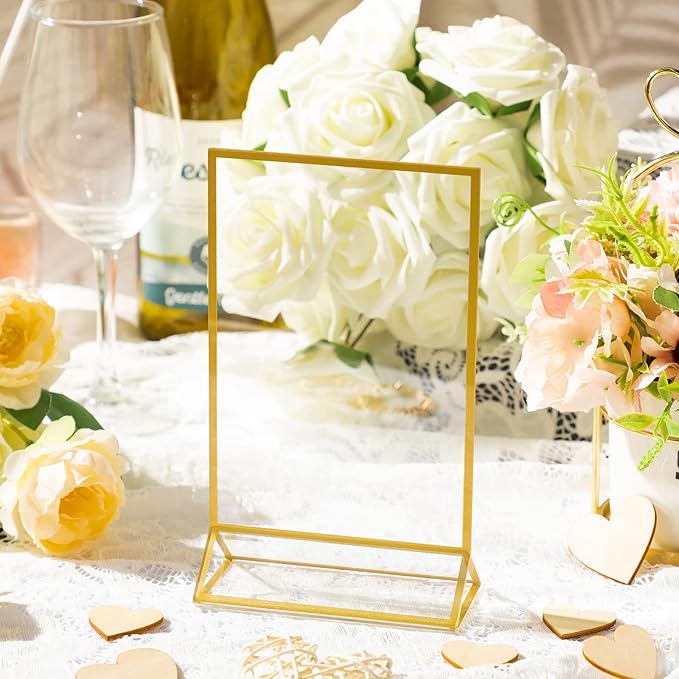 24 Pack Gold Picture Frames 4 x 6 Inch Clear Acrylic Sign Holders Double Sided - Image 6