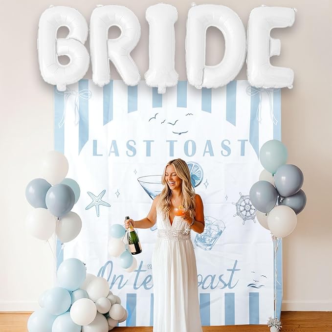Last Toast on the Coast Bachelorette Decorations Blue bridal shower Balloon - Image 3