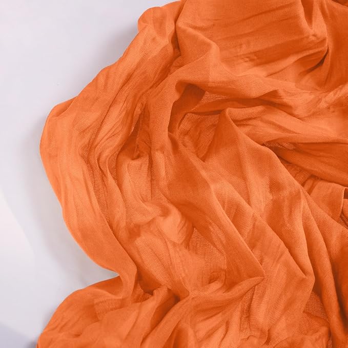 Orange Cheesecloth Table Runner Halloween Orange Table Runner Boho Gauze 120 - Image 3