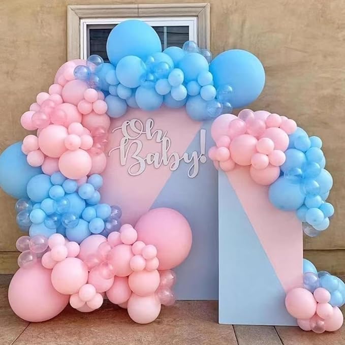 Pink and Blue Balloons Garland Arch Kit, Gender Reveal Balloons Arch Kit - Image 6