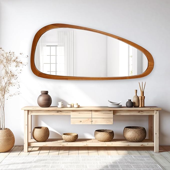 WallBeyond Asymmetrical Mirror, Irregular Mirror Full Length, Boho Wall Mirrors - Image 2
