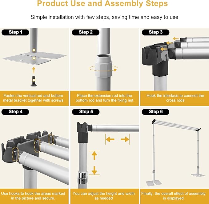 Jiang&Rong 10x10Ft Three Crossbar Backdrop Stand - Image 5