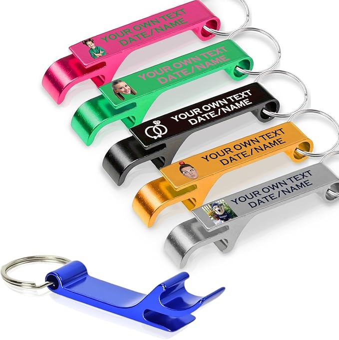 UBJVA Custom Bottle Opener Bulk Personalized Aluminum Bottle Opener Keychains by CustomYourMemories