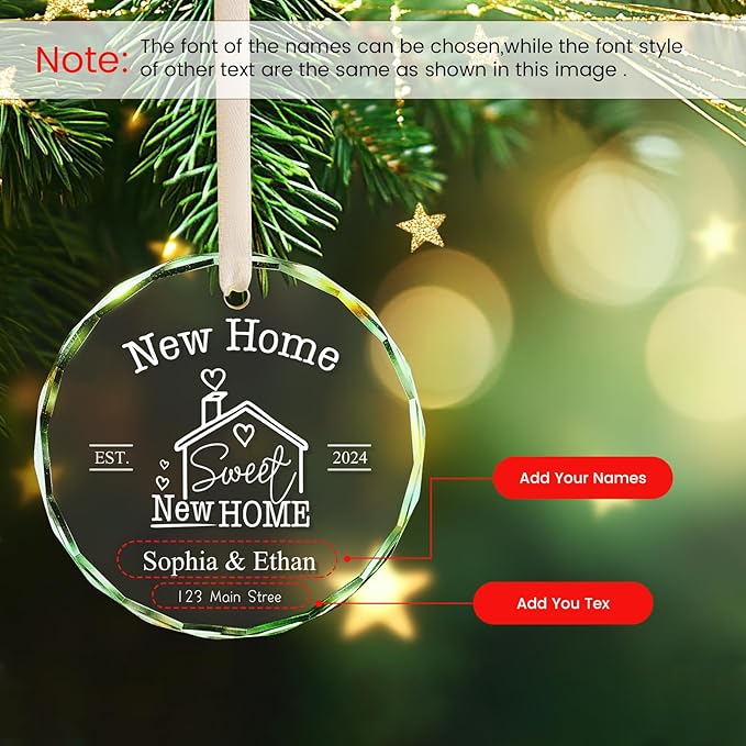 New Home Ornament 2025, Personalized Christmas Ornaments, House Warming Gifts - Image 5