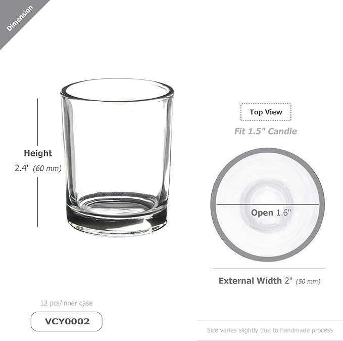 WGV Tea Light Votive Candle Holder 2x2.4, Small Planter Terrarium - Image 3