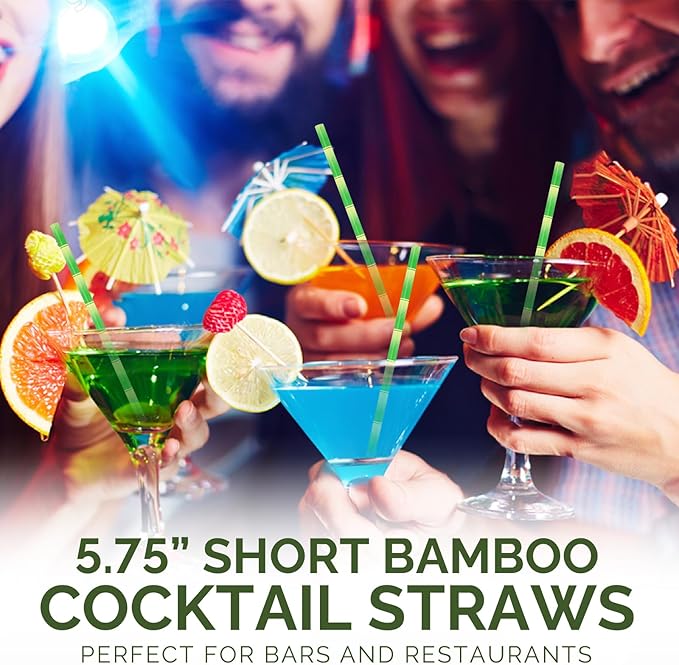 5.75 inch Short Bamboo Paper Straws & Stirrers - Image 6