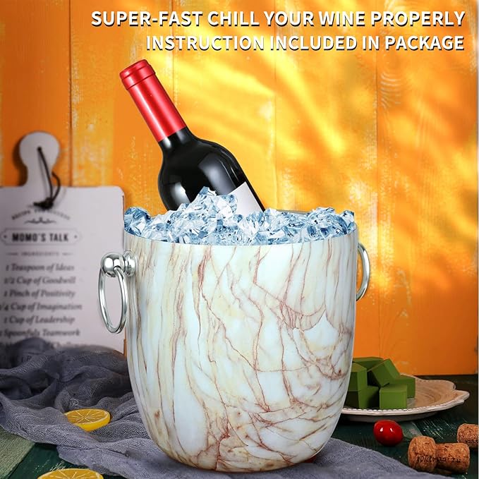 Ice Bucket with Lid, Tongs and Strainer - Image 3