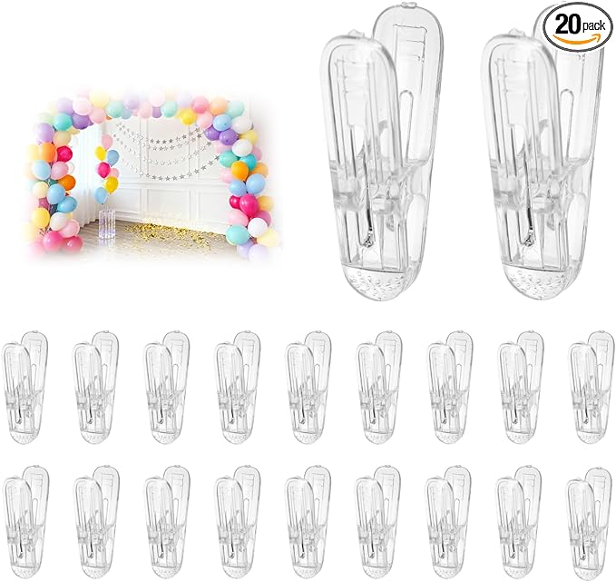 20pcs Balloon Arch Clips, 6x3cm/2.36x1.18 Inch Plastic Spring Garland Clamps by Unknown