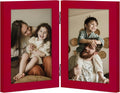 decorUhome Double 4x6 Picture Frame Vertical, Engineered Wood Bifold Photo Frame by decorUhome