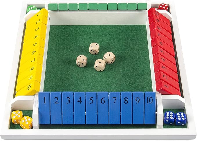 AMEROUS Shut The Box Dice Game-12 inches-Colorful Design-1-4 Players-12 - Image 3