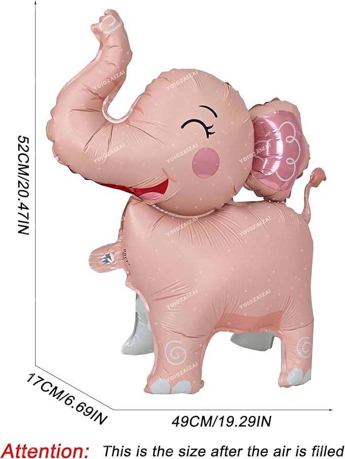 2PCS Matte self-standing elephant animal balloon 3D Jungle Large Elephant Foil - Image 2