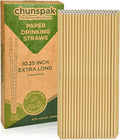 10 Inch Long Paper Drinking Straws Biodegradable by chunspak