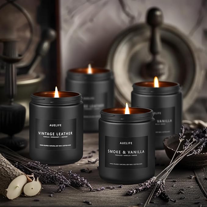 2 Pack Men Candles | Smoke & Vanilla + Vintage Leather - Image 5