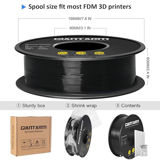 GIANTARM 3D Printer Filament, 1Kg Spool, 1.75mm Dimension Accuracy +/- 0.03mm - Image 5