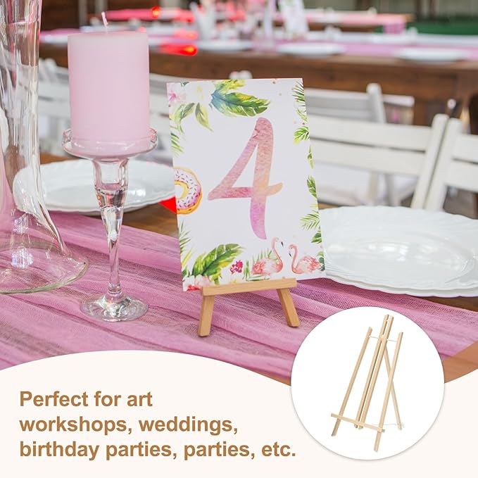 MECCANIXITY Mini Wood Display Easels, 19.3"x10.6"A-Frame Painting Tabletop - Image 6