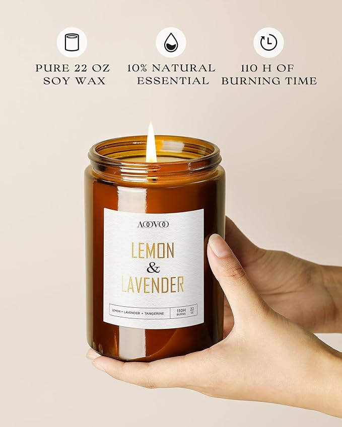 AOOVOO Lemon Lavender Scented Candle - Image 3