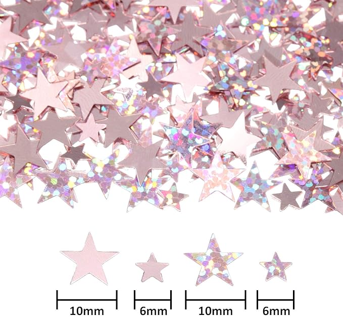 Hestya 60g Star Confetti Glitter Table Confetti Metallic Foil Stars - Image 2
