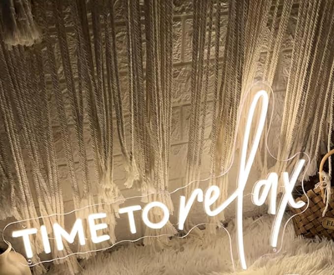 Time To Relax Neon Sign, Custom Bathroom Decor LED Neon Light Bedroom Beauty - Image 5