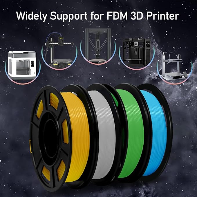 YOUSU 3D Printer Filament Bundle, Glow in The Dark Filament Multicolor - Image 5