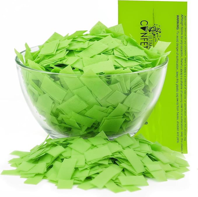 Ultimate Confetti, Rectangular Biodegradable Confetti – light Green Fluttering by UltimateConfetti