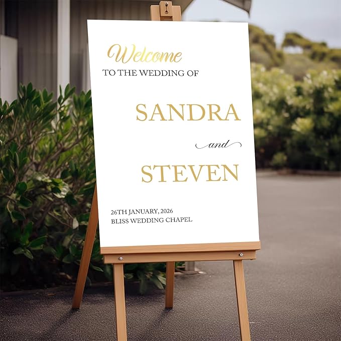 Personalized Modern Wedding Welcome Sign, Minimalist Printed Welcome Sign - Image 2
