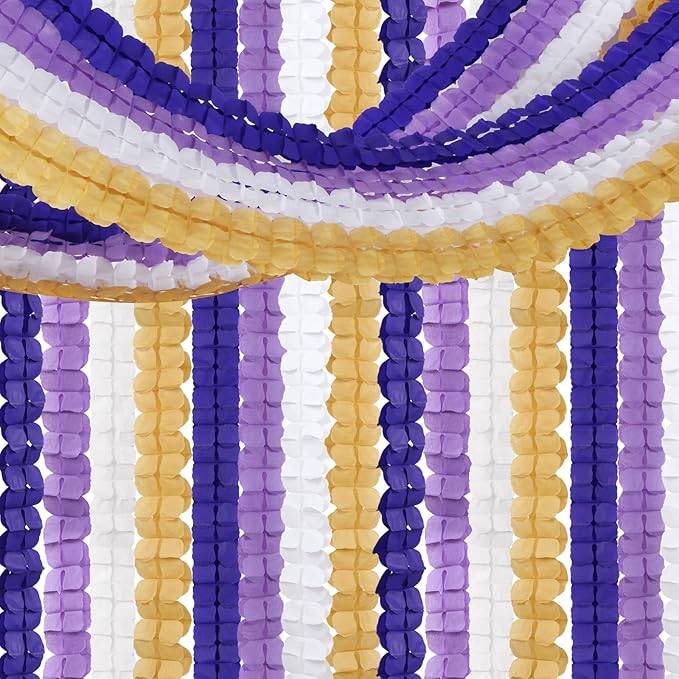 Purple-Gold Party Decorations Garland Streamers - Image 2