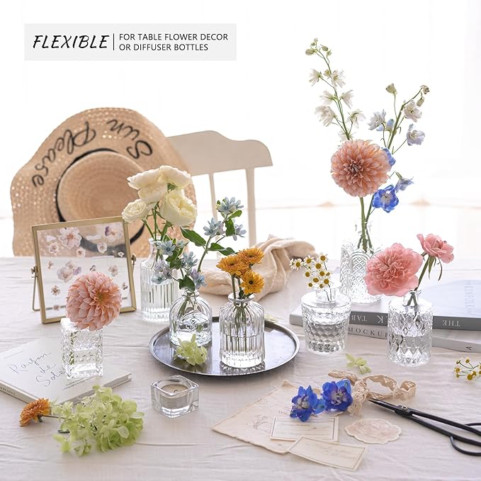 12pcs Glass Bud Vase Set, Small Clear Flower Vases - Image 4