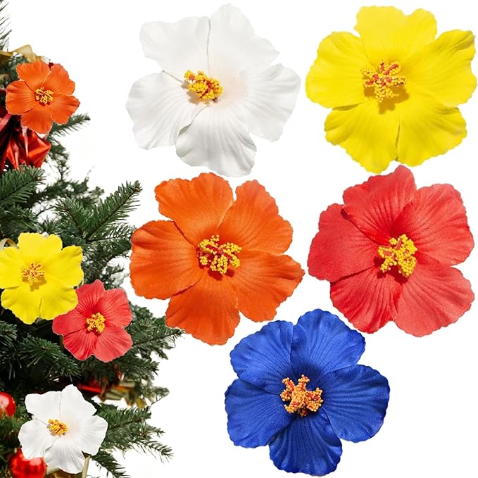 5 PCS Hawaiian Hibiscus Artificial Flowers by Unknown