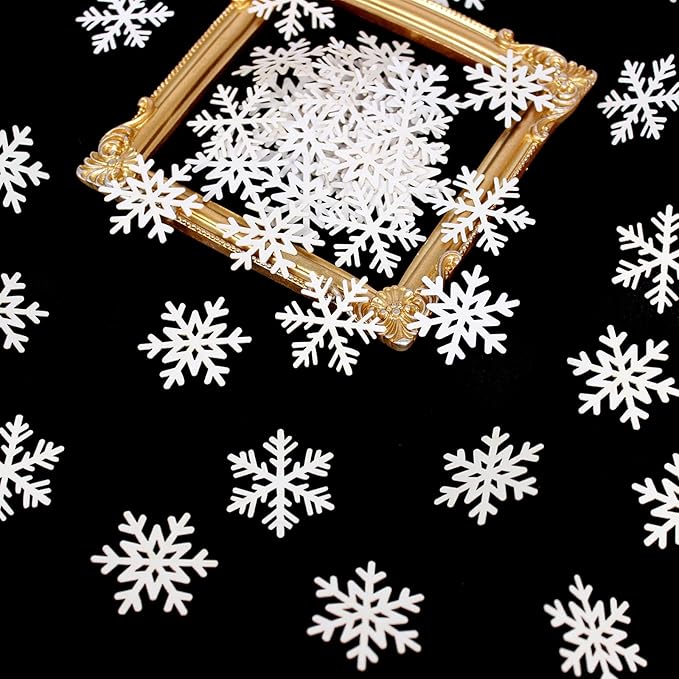 200PC White Snowflake Confetti Christmas Decorations Mini Snowflakes Table - Image 5