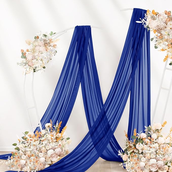 Royal Blue Wedding Arch Draping Fabric 2 Panels 29" x 20 FT Blue Wedding Drapes - Image 3