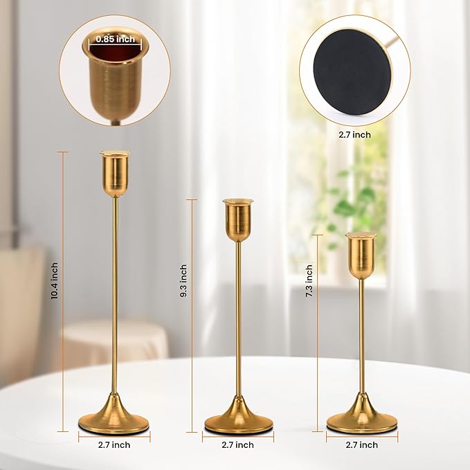 Brass Gold Candle Holder - Image 3