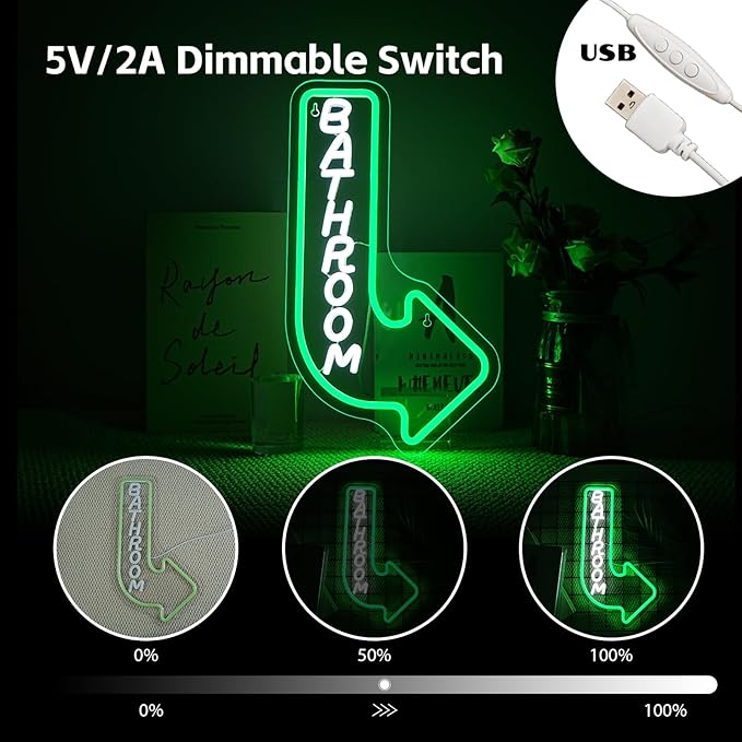 Looklight Bathroom Arrow Neon Signs - Image 7