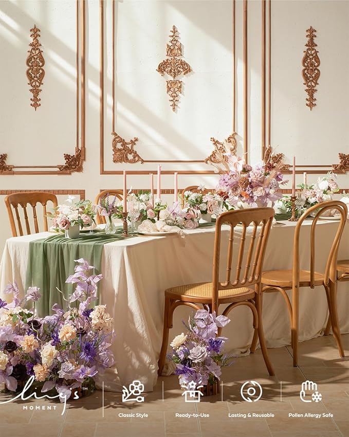 Ling's Moment 17.5" Tall Standing Artificial Flowers Arrangements 4 pcs Wedding - Image 4
