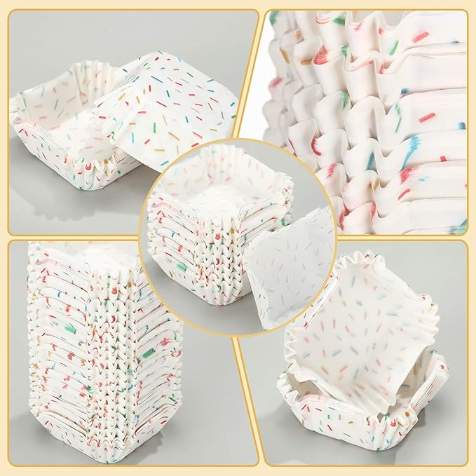 Tanlade 350 Pcs Square Mini Cupcake Liners Disposable Brownie Baking Pan Liners - Image 3