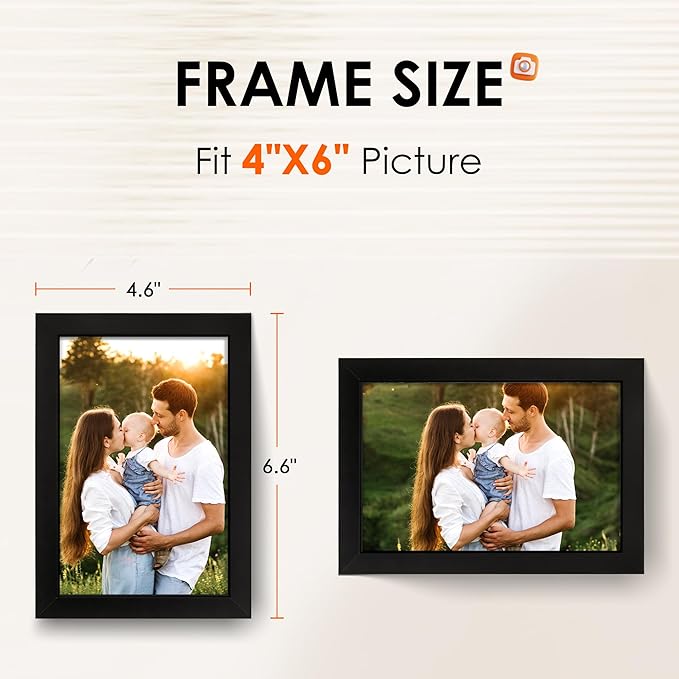 FIXSMITH 4x6 Picture Frame Set of 2, 4x6 Photo Frames - Image 2