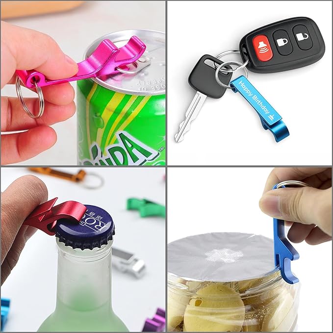 100pcs Personalized Bottle Opener Keychain Bulk Custom Engraved Text/Logo - Image 4