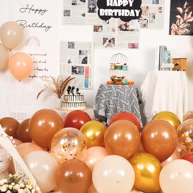Paready Brown and Gold Balloon Set - Image 2