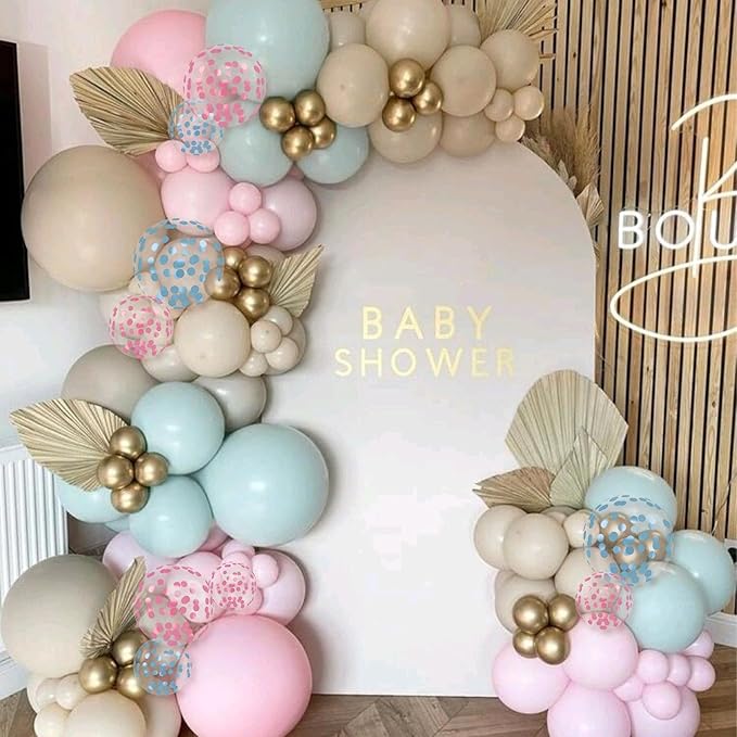 Gender Reveal Balloons, 12 Inches Pink And Blue Confetti Balloons - Image 4
