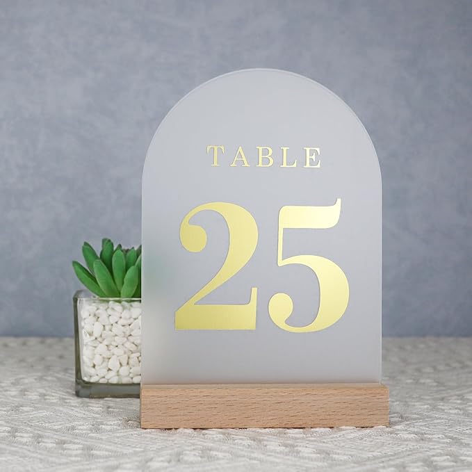 Wedding Table Numbers 1-25, Acrylic Arch Signs - Image 5