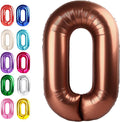 Coffee Brown 40 Inch 0 Number Balloons, 0 Decorations by Upgesy