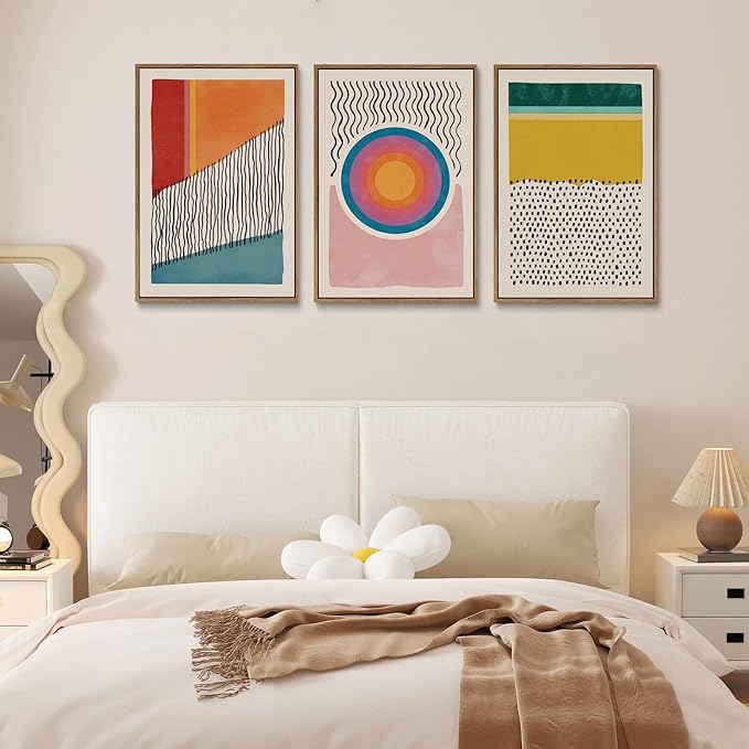 myusuar 3 Piece Large Modern Abstract Canvas Framed Wall Art - Image 4