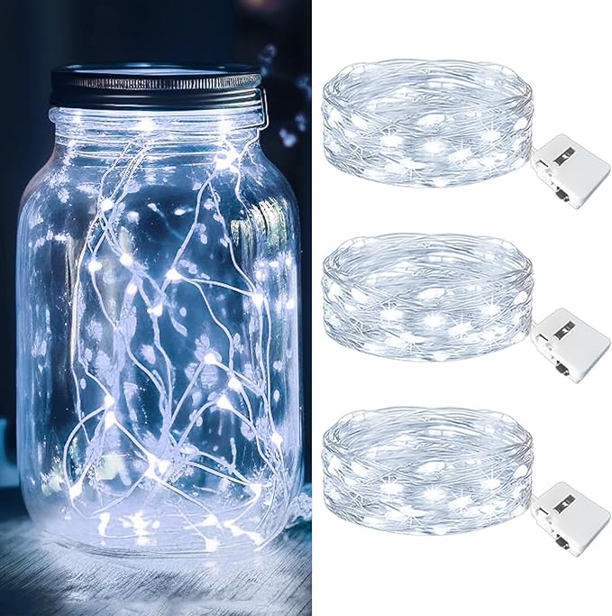 kolpop 3 Pack LED Fairy Lights Battery Operated, Mini Twinkle String Lights by kolpop