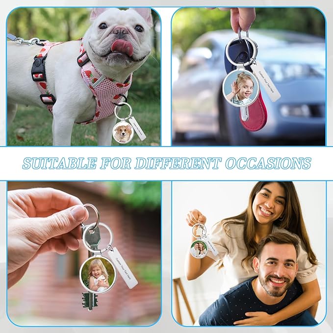 Custom Keychain with Picture Double-sided Personalized Photo Text Keychain - Image 6