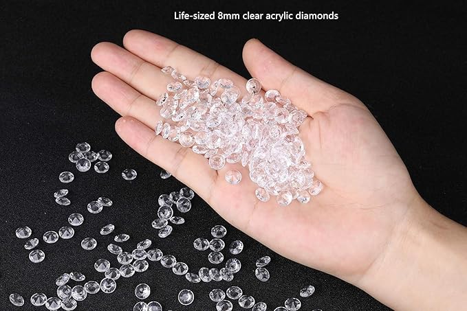 2000 pcs/Pack Wedding Table Scatter Confetti Crystals Acrylic Diamonds 8 mm - Image 2