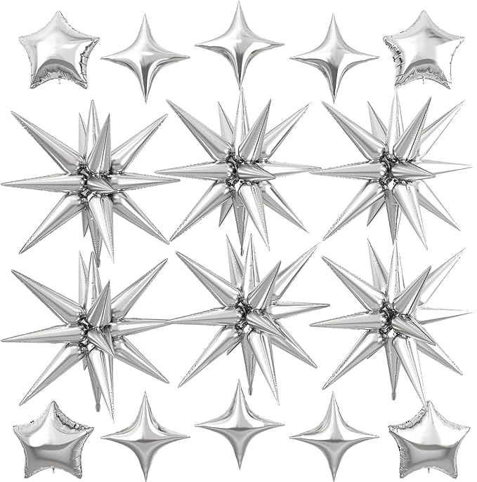 Silver Star Balloon by Cledeco