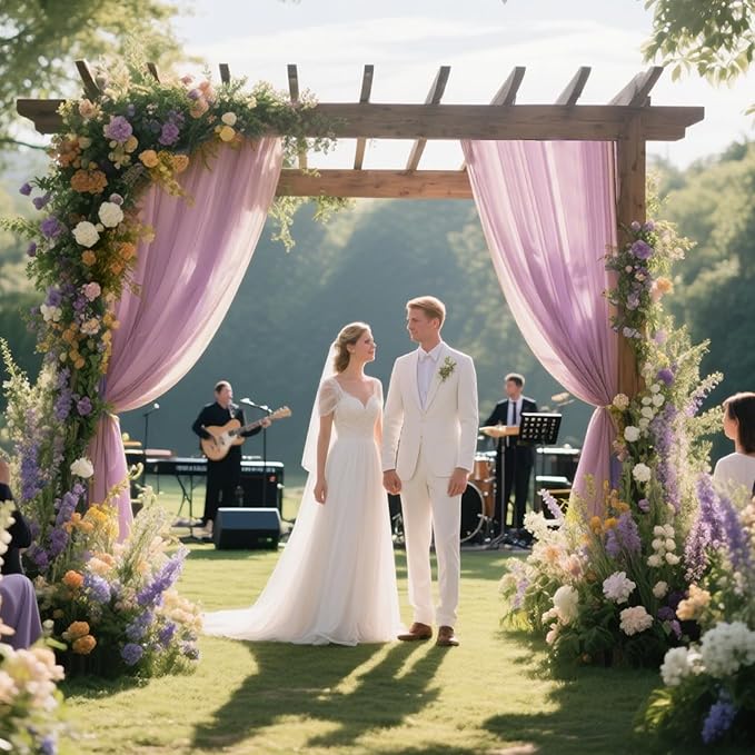 VOK Wedding Arch Draping Fabric Chiffon Fabric, 29in x 18Ft Sheer Chiffon - Image 3