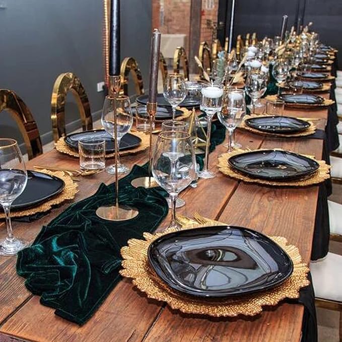 Luxurious Velvet Table Runner, 10ft Wedding Reception Decorations, 20x120inch - Image 3